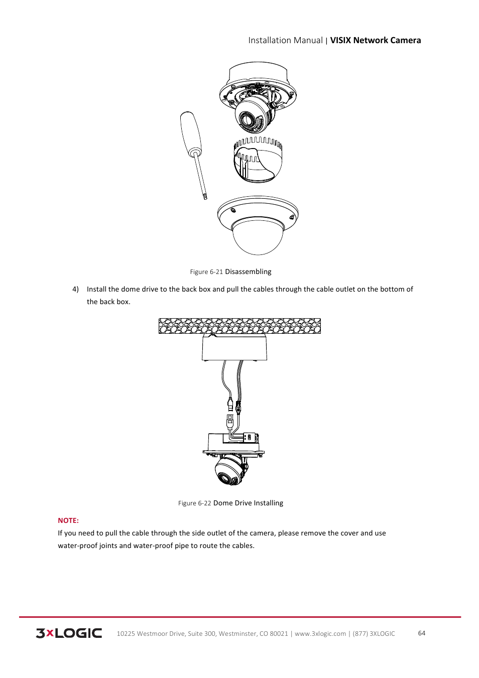 Installation manual, Visix network camera | 3xLOGIC VISIX Camera User Manual | Page 65 / 103