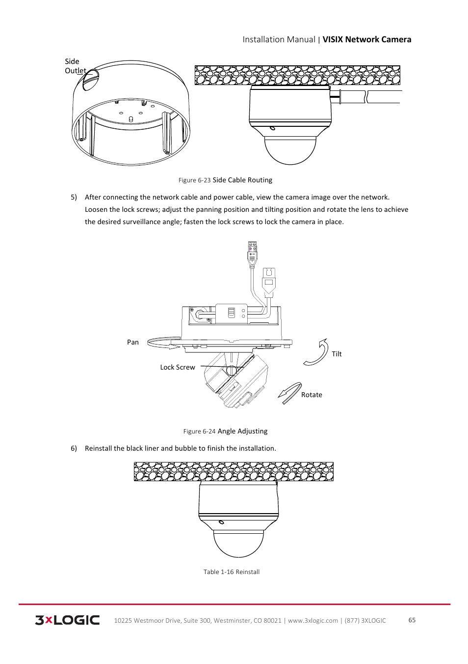 Installation manual, Visix network camera | 3xLOGIC VISIX Camera User Manual | Page 66 / 103