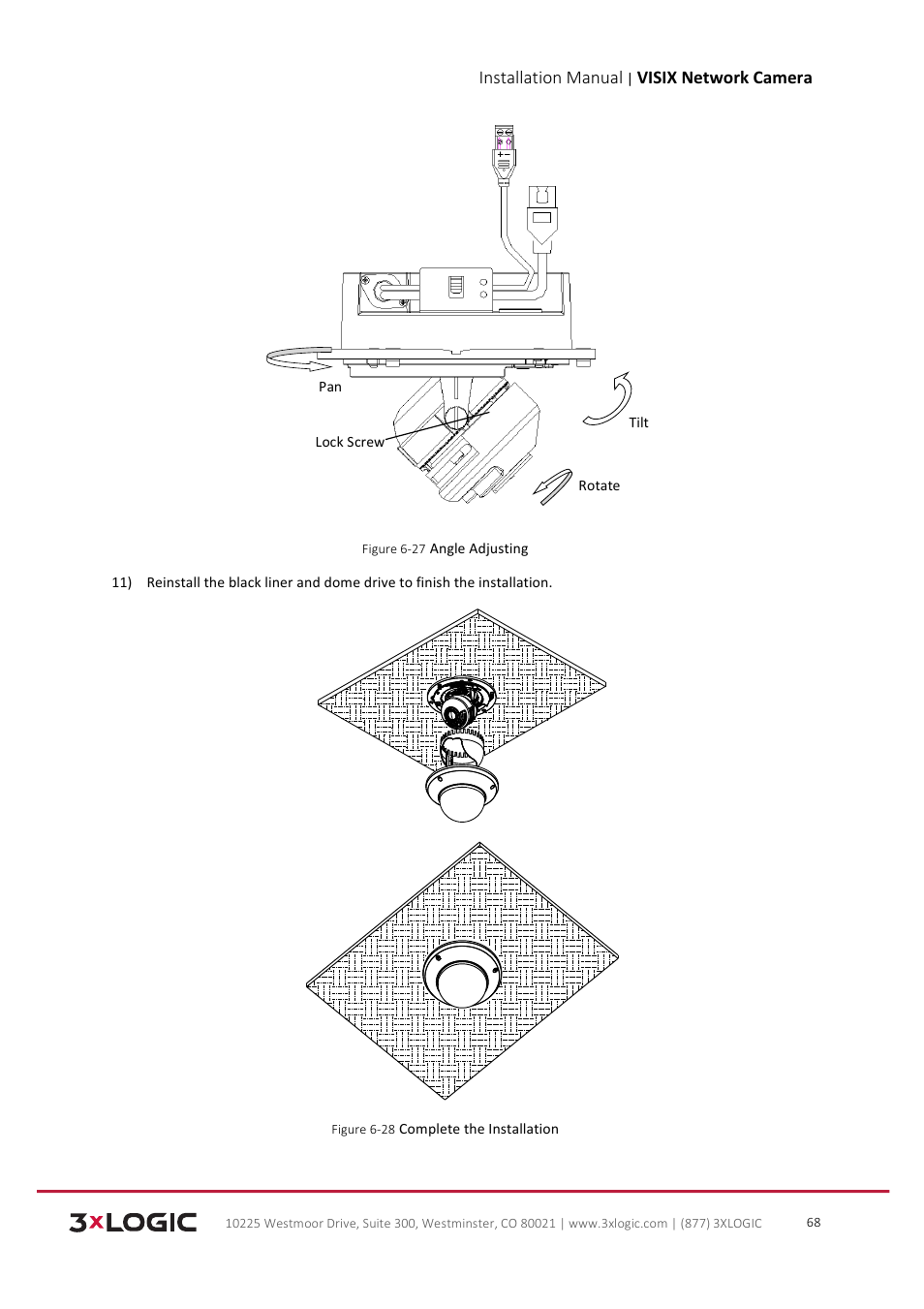 Installation manual, Visix network camera | 3xLOGIC VISIX Camera User Manual | Page 69 / 103