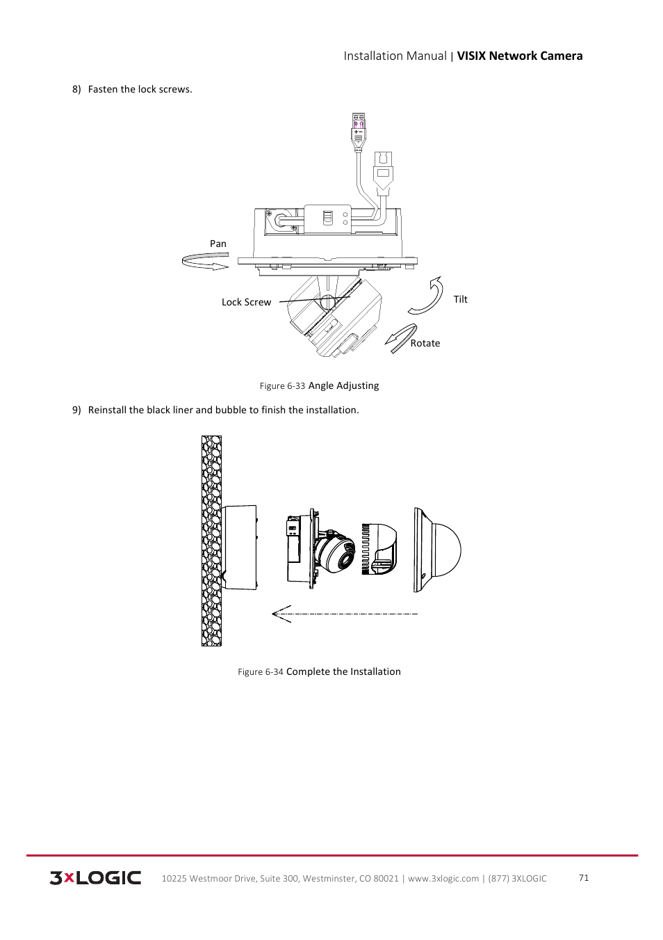 3xLOGIC VISIX Camera User Manual | Page 72 / 103
