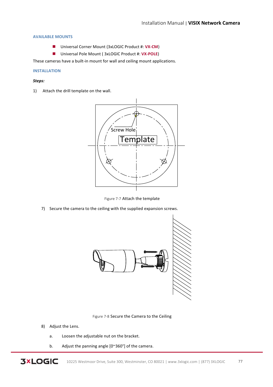 Template | 3xLOGIC VISIX Camera User Manual | Page 78 / 103