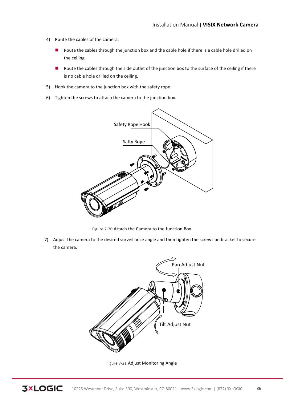Installation manual, Visix network camera | 3xLOGIC VISIX Camera User Manual | Page 87 / 103