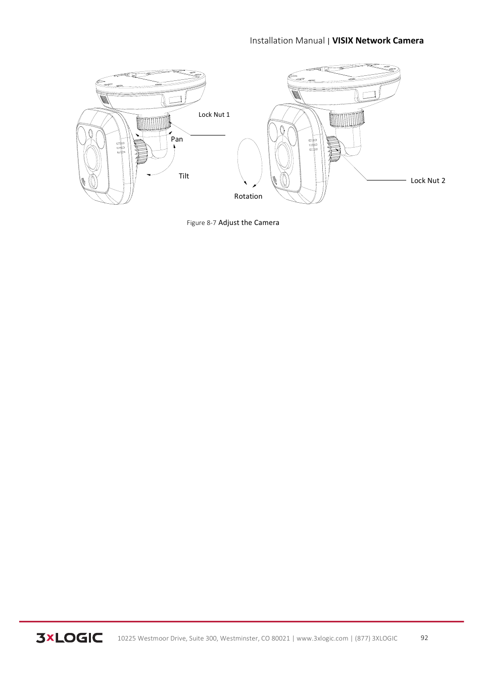 Installation manual, Visix network camera | 3xLOGIC VISIX Camera User Manual | Page 93 / 103