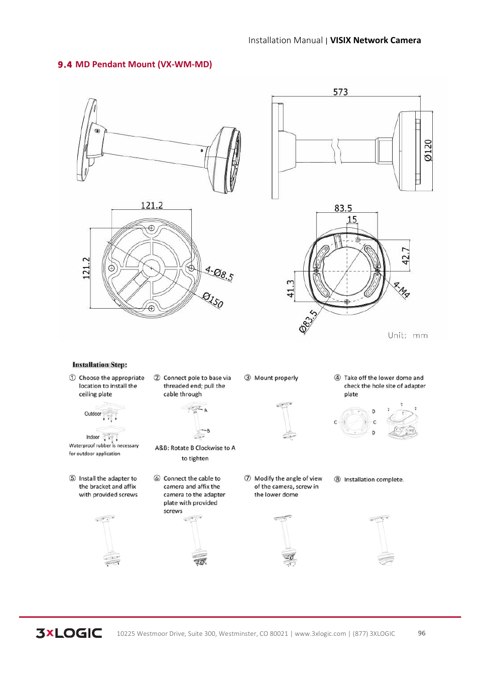 3xLOGIC VISIX Camera User Manual | Page 97 / 103