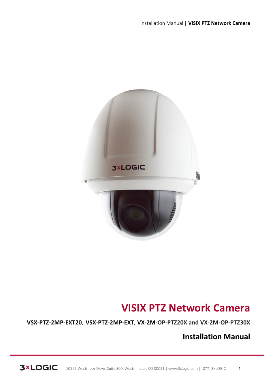 3xLOGIC VISIX Camera User Manual | 39 pages