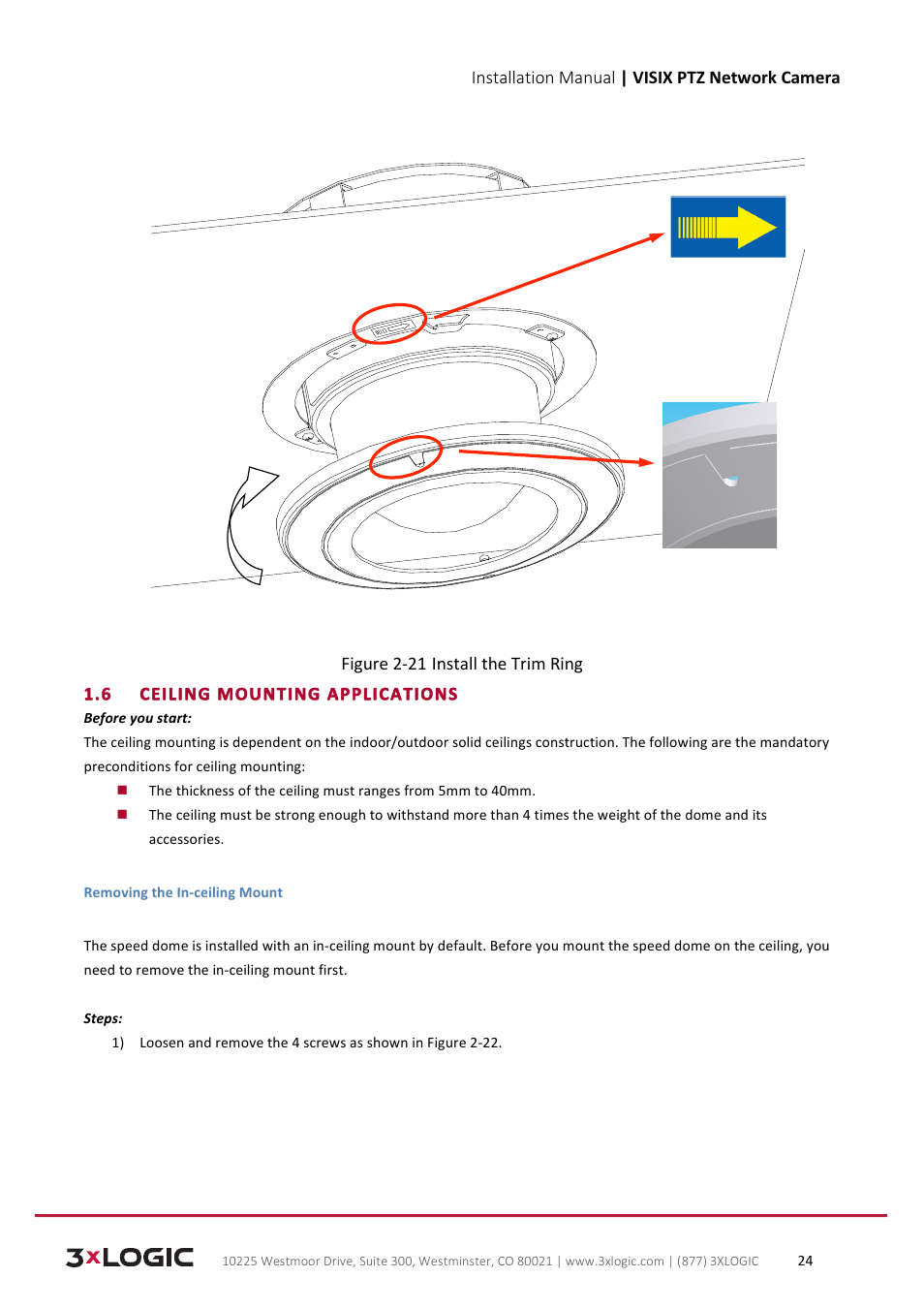 3xLOGIC VISIX Camera User Manual | Page 24 / 39