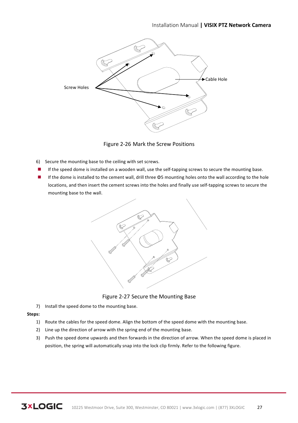 3xLOGIC VISIX Camera User Manual | Page 27 / 39