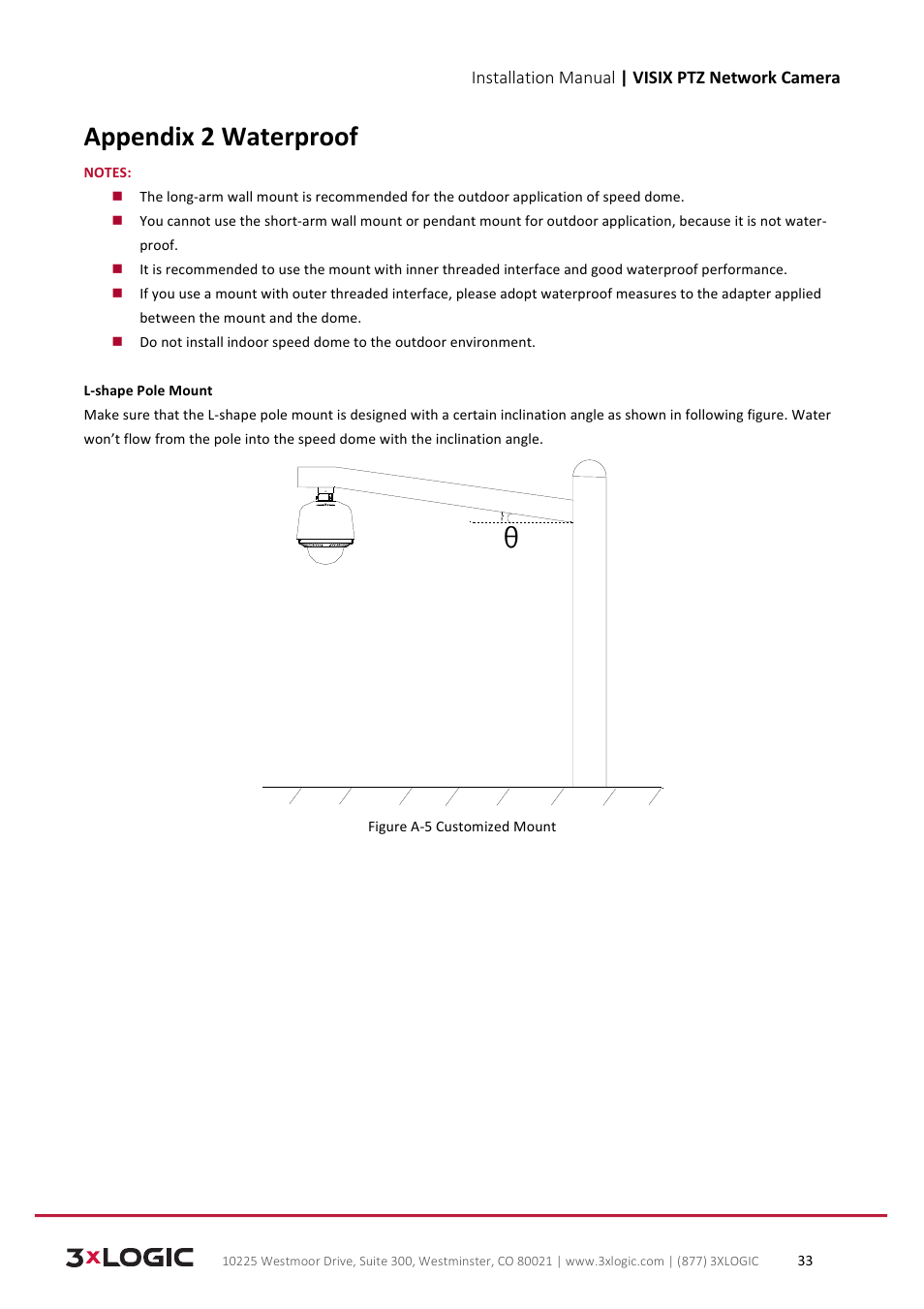 Appendix 2 waterproof | 3xLOGIC VISIX Camera User Manual | Page 33 / 39