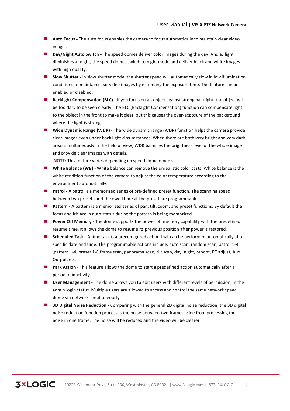 User manual | 3xLOGIC VISIX Camera User Manual | Page 10 / 90