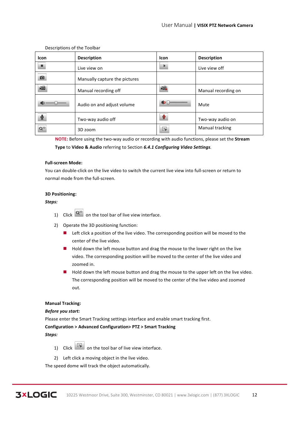 User manual | 3xLOGIC VISIX Camera User Manual | Page 20 / 90