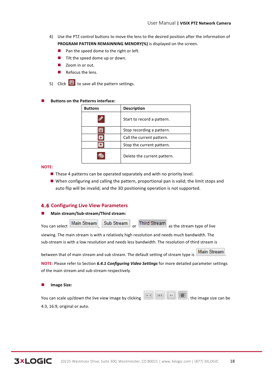 User manual, 6 configuring live view parameters | 3xLOGIC VISIX Camera User Manual | Page 26 / 90