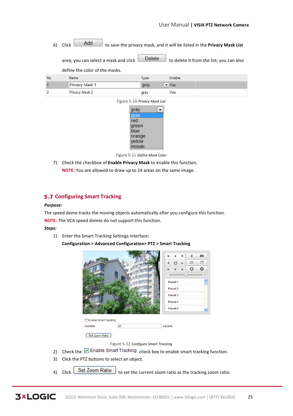 User manual, 7 configuring smart tracking | 3xLOGIC VISIX Camera User Manual | Page 33 / 90