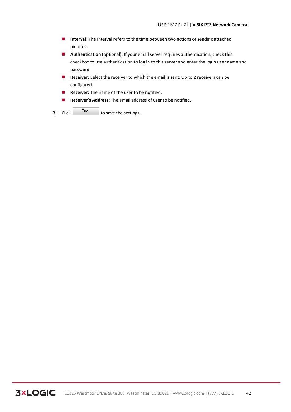 User manual | 3xLOGIC VISIX Camera User Manual | Page 50 / 90