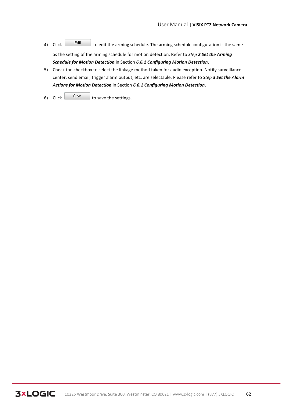 User manual | 3xLOGIC VISIX Camera User Manual | Page 70 / 90