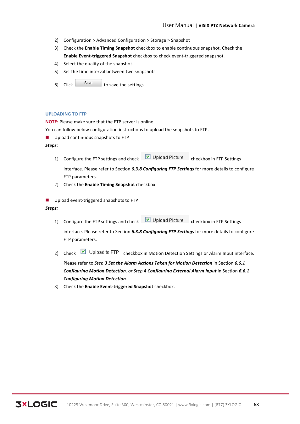 User manual | 3xLOGIC VISIX Camera User Manual | Page 76 / 90