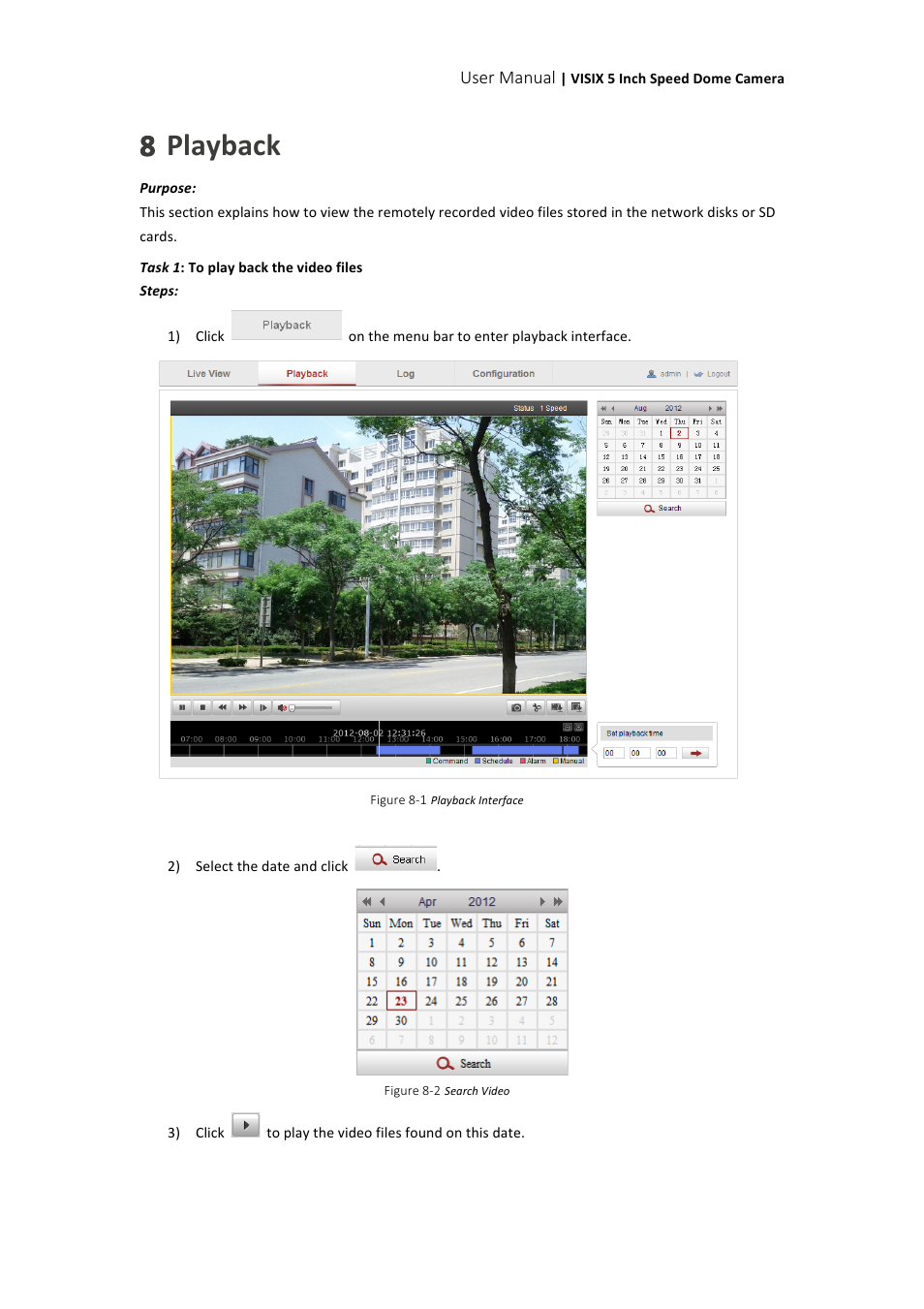 8 playback | 3xLOGIC VISIX Camera User Manual | Page 78 / 90