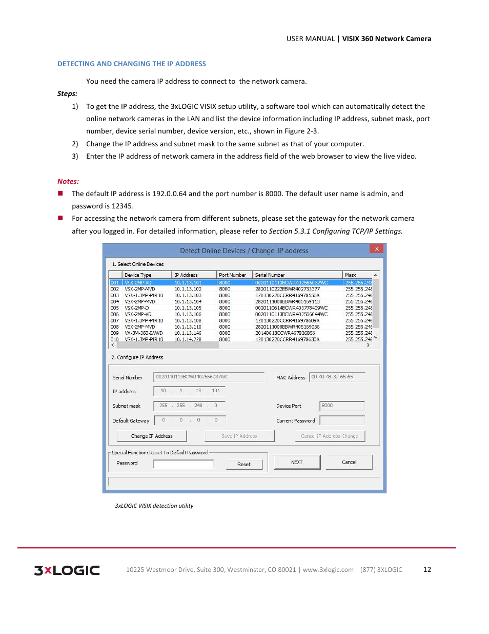 3xLOGIC VISIX Camera User Manual | Page 12 / 75