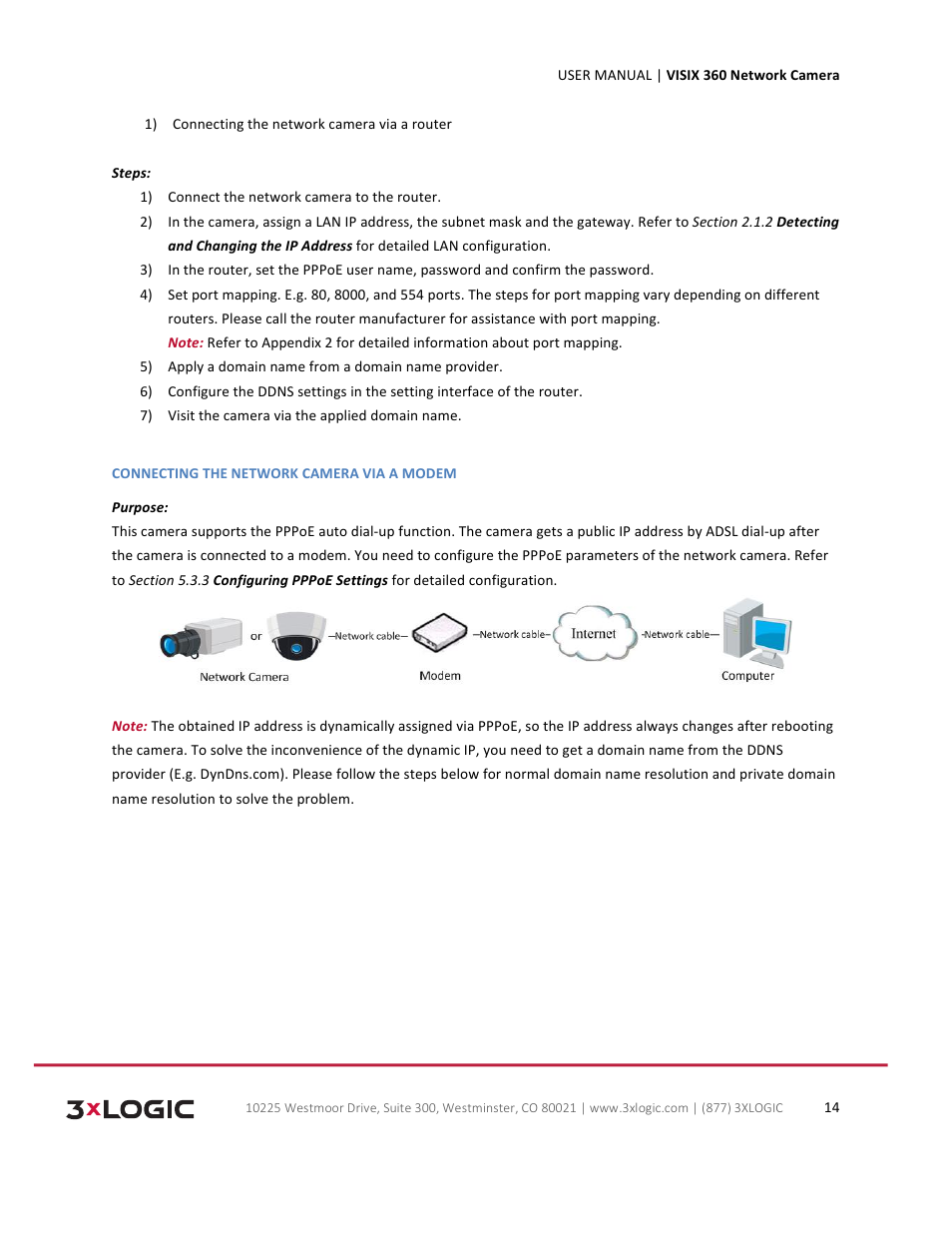 3xLOGIC VISIX Camera User Manual | Page 14 / 75