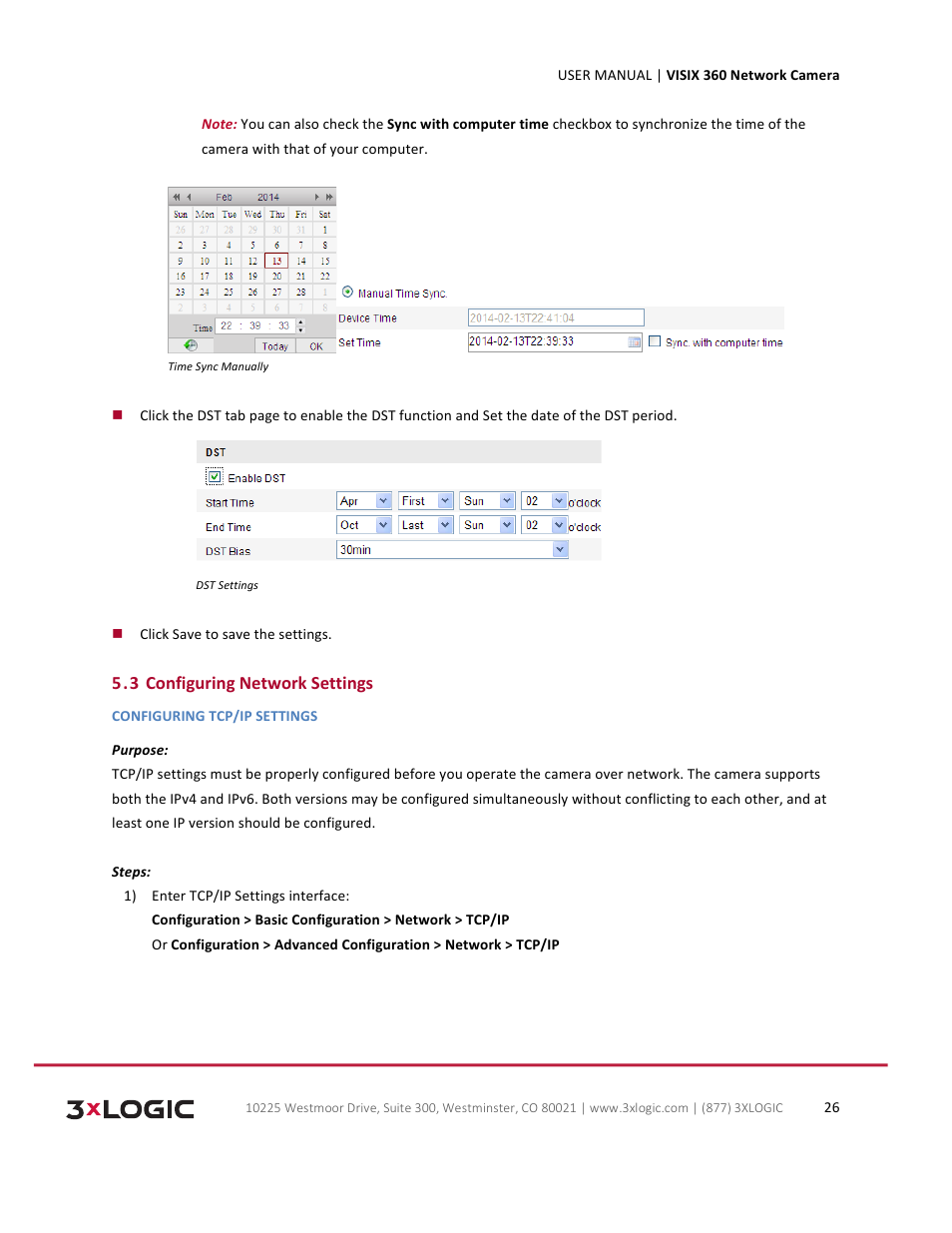 3xLOGIC VISIX Camera User Manual | Page 26 / 75