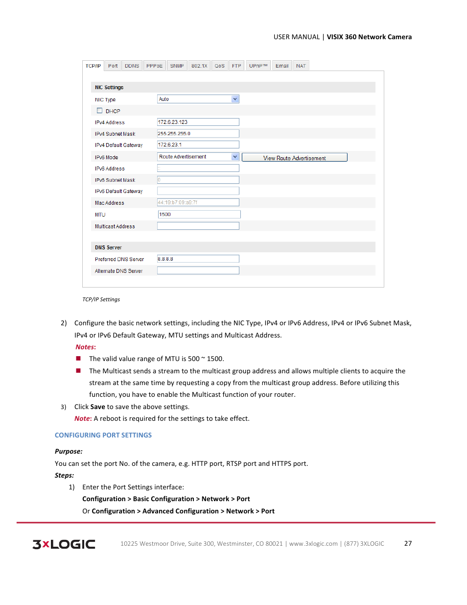 3xLOGIC VISIX Camera User Manual | Page 27 / 75