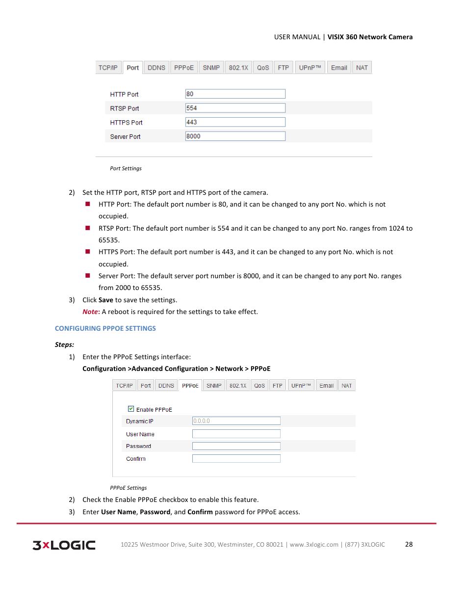 3xLOGIC VISIX Camera User Manual | Page 28 / 75