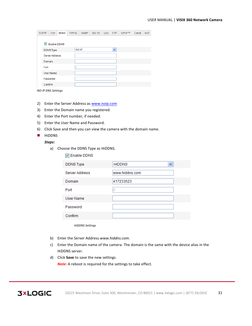 3xLOGIC VISIX Camera User Manual | Page 31 / 75