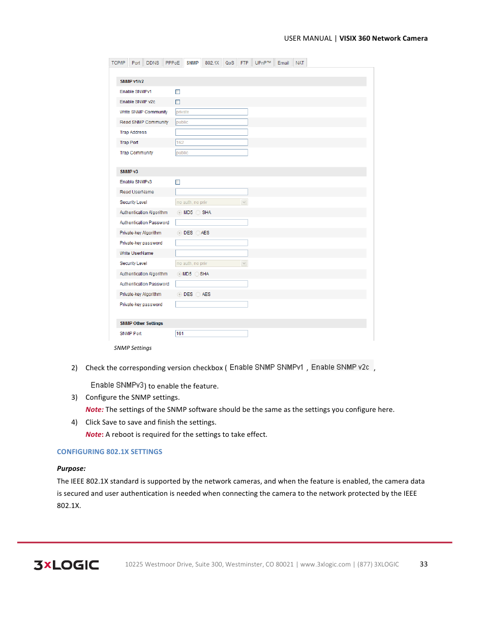 3xLOGIC VISIX Camera User Manual | Page 33 / 75