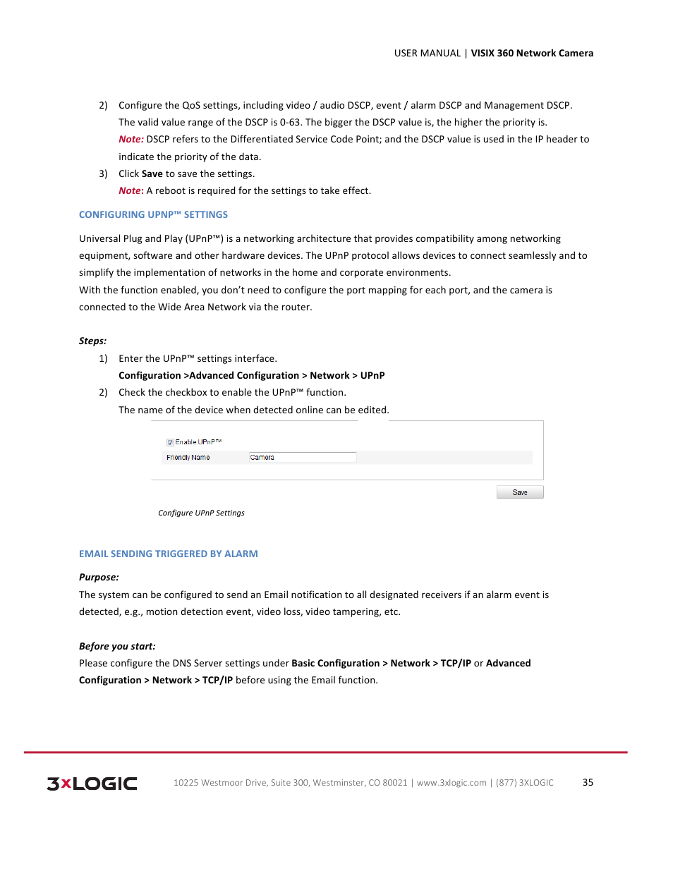 3xLOGIC VISIX Camera User Manual | Page 35 / 75