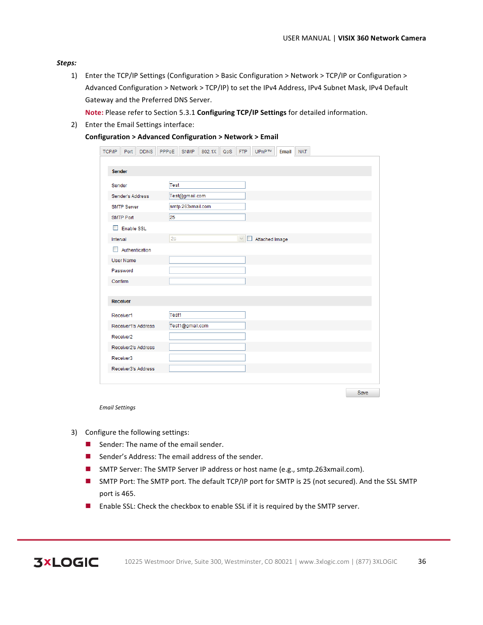 3xLOGIC VISIX Camera User Manual | Page 36 / 75