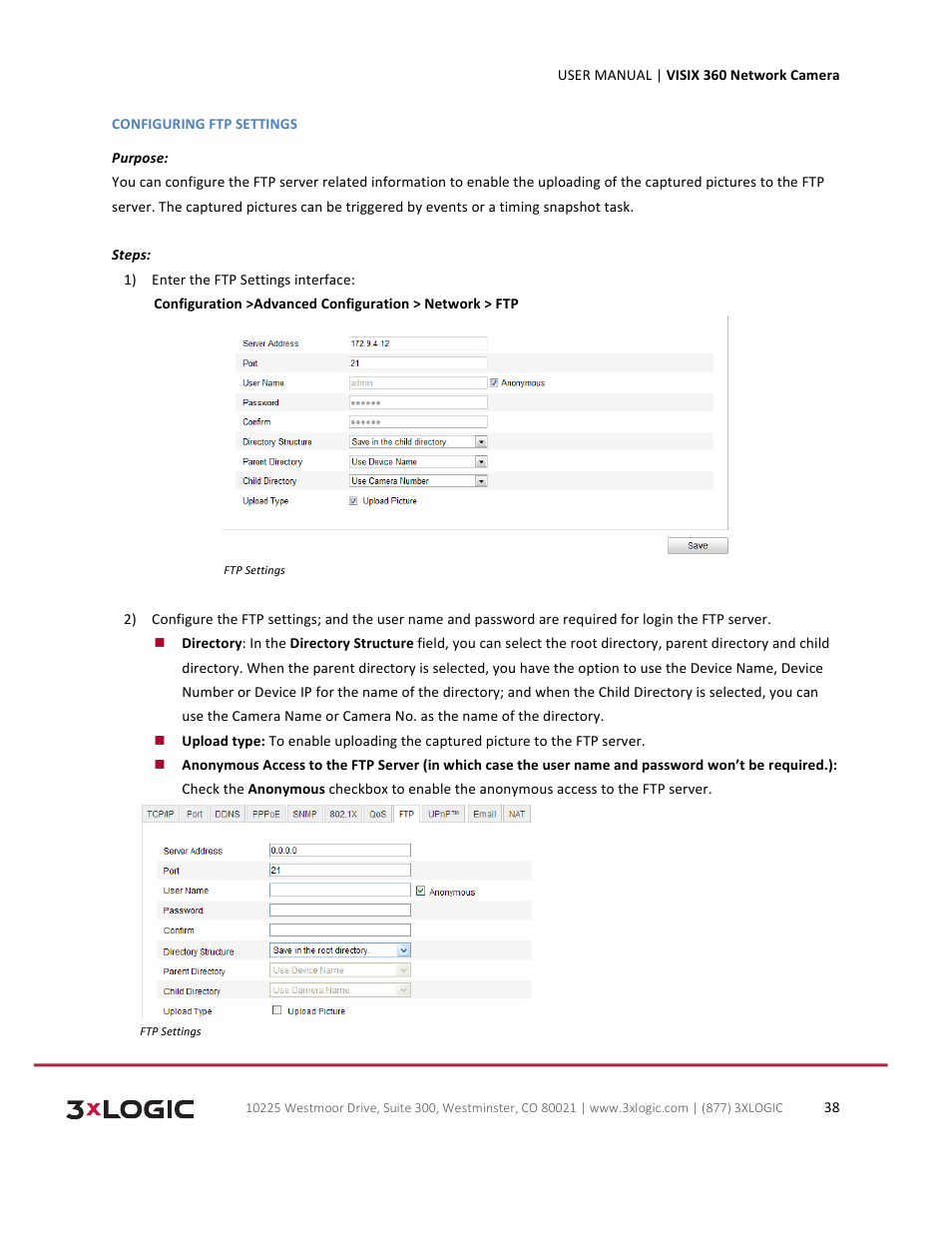 3xLOGIC VISIX Camera User Manual | Page 38 / 75