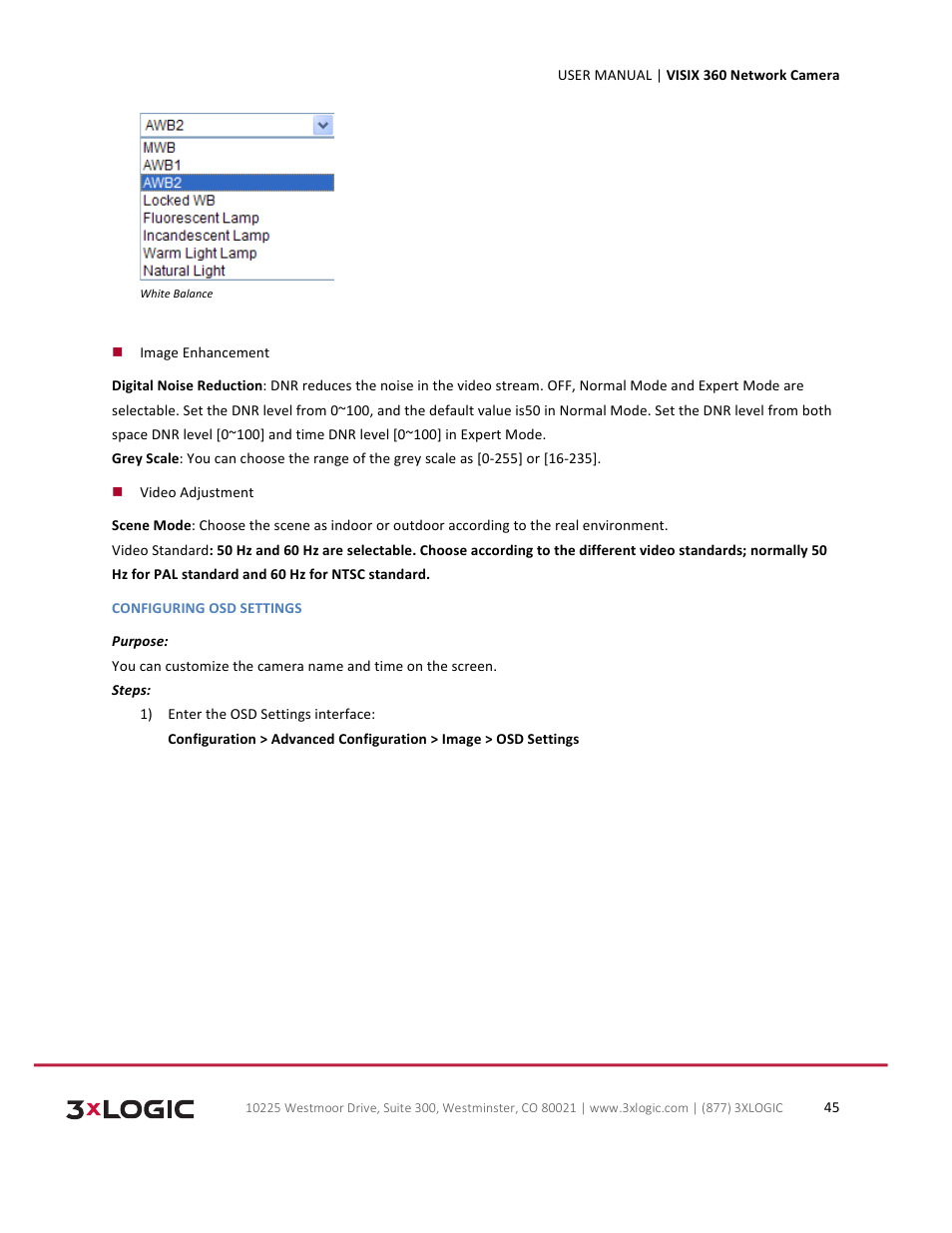 3xLOGIC VISIX Camera User Manual | Page 45 / 75