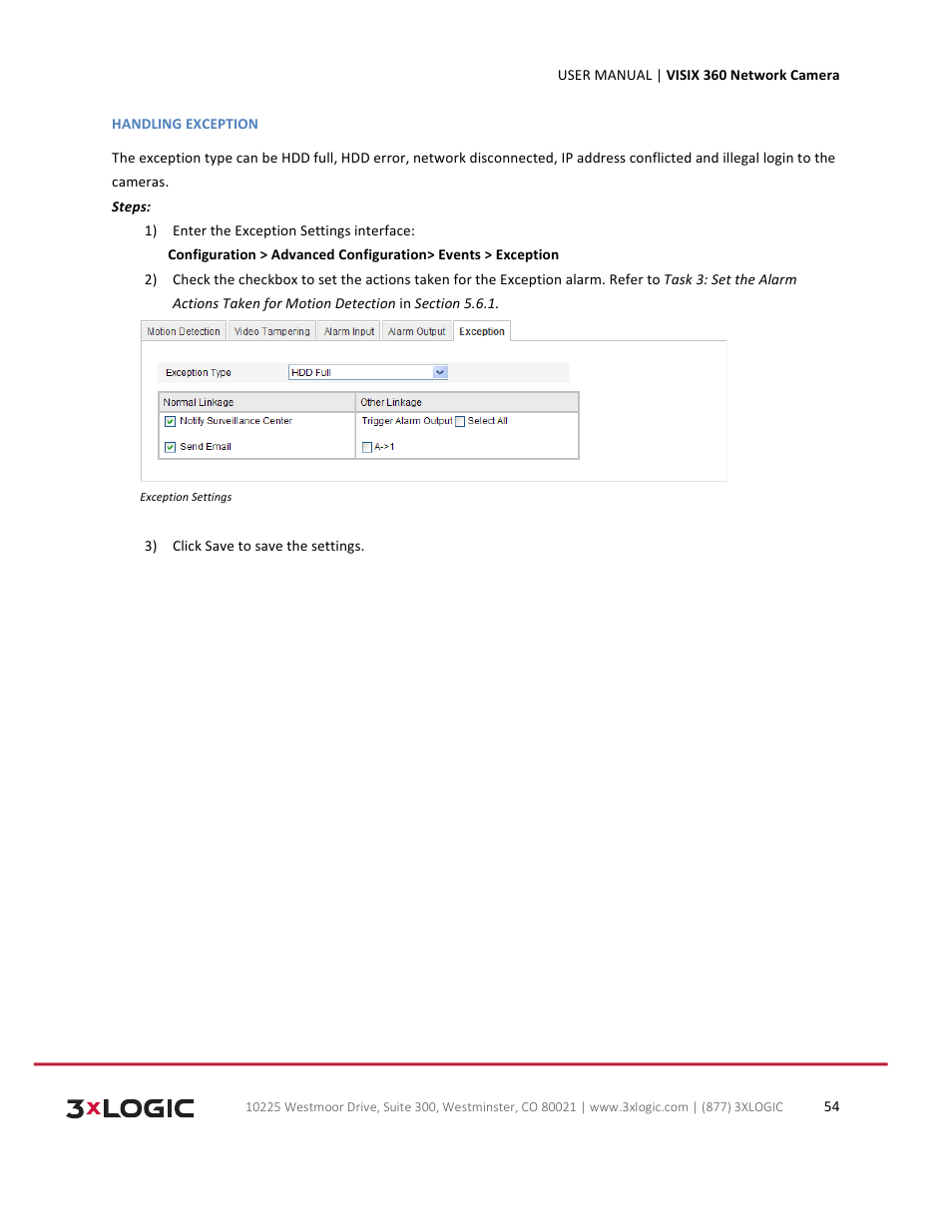 3xLOGIC VISIX Camera User Manual | Page 54 / 75