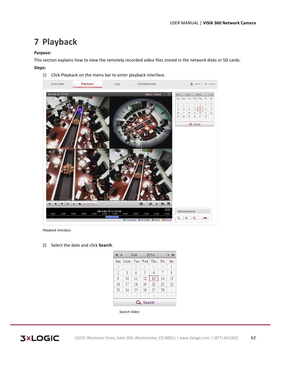 Playback 7 | 3xLOGIC VISIX Camera User Manual | Page 62 / 75