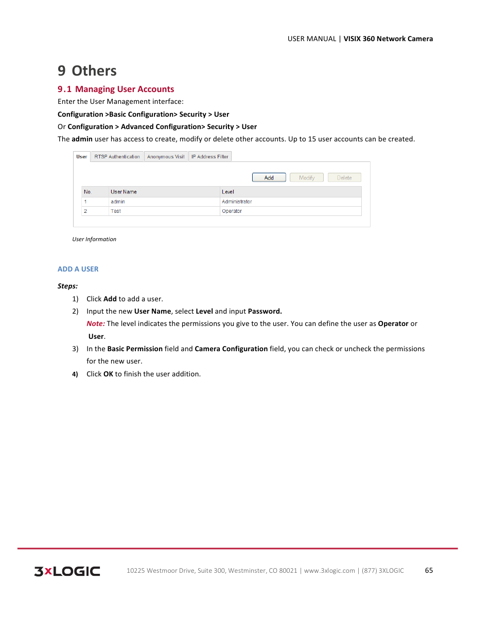 Others 9 | 3xLOGIC VISIX Camera User Manual | Page 65 / 75