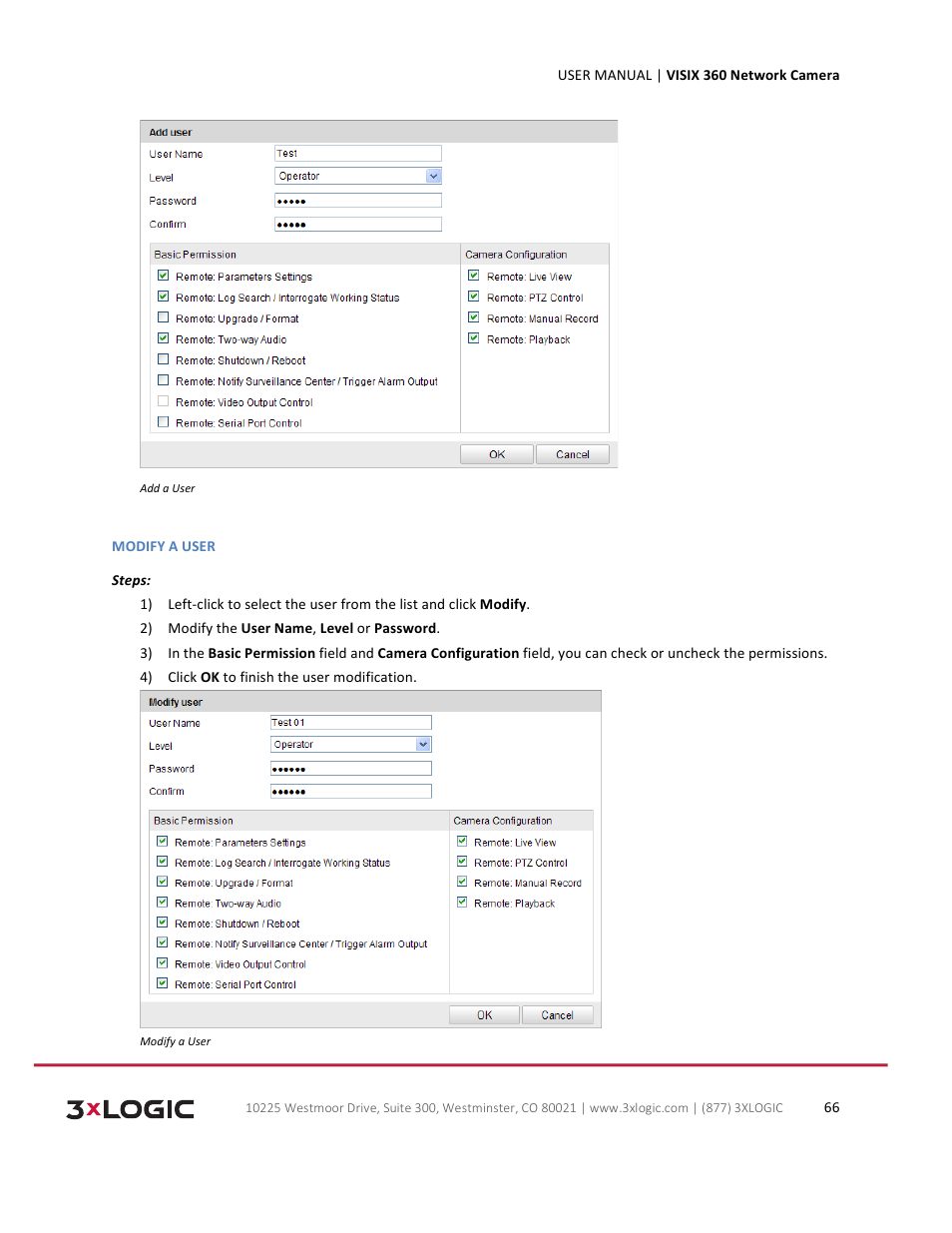 3xLOGIC VISIX Camera User Manual | Page 66 / 75