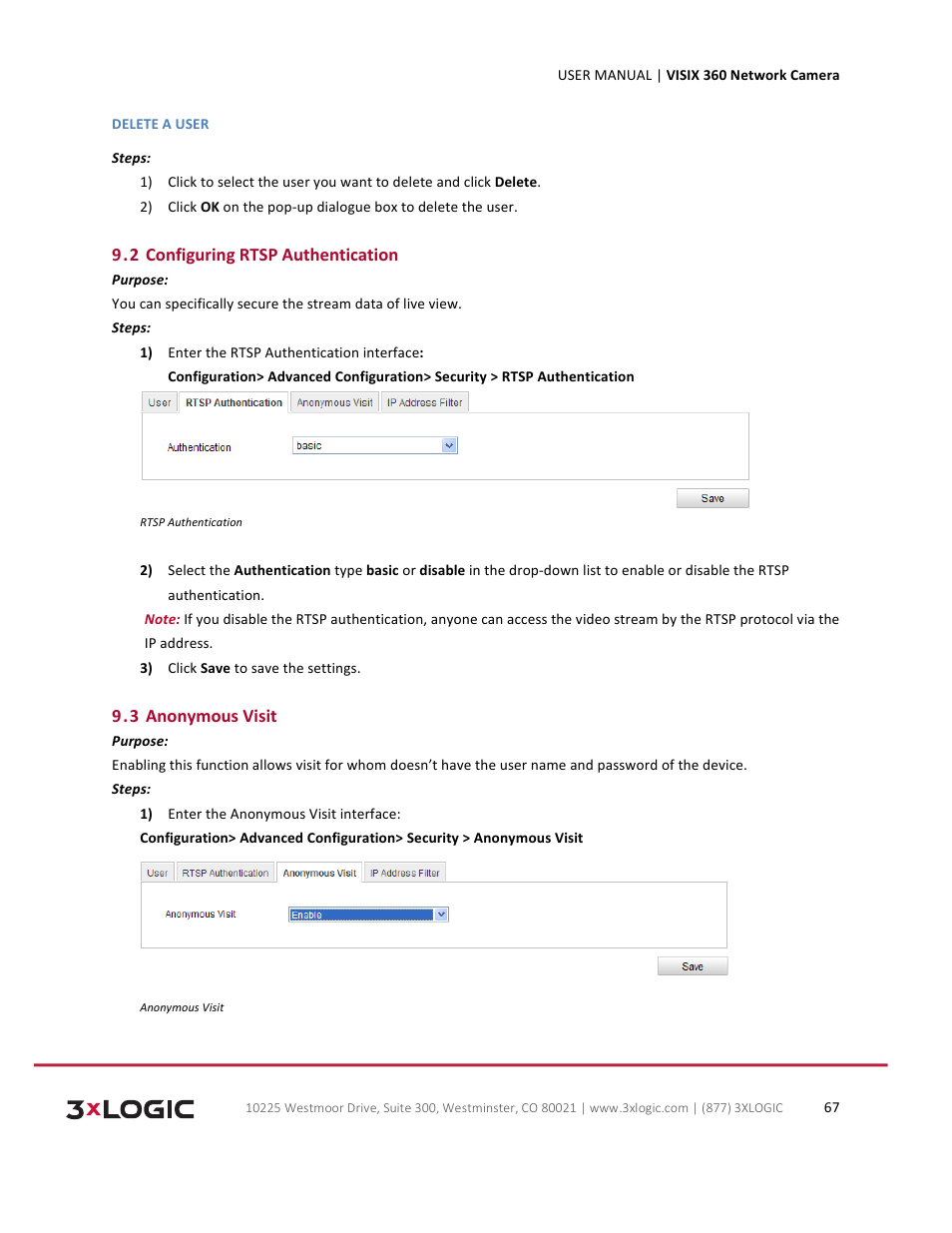 3xLOGIC VISIX Camera User Manual | Page 67 / 75