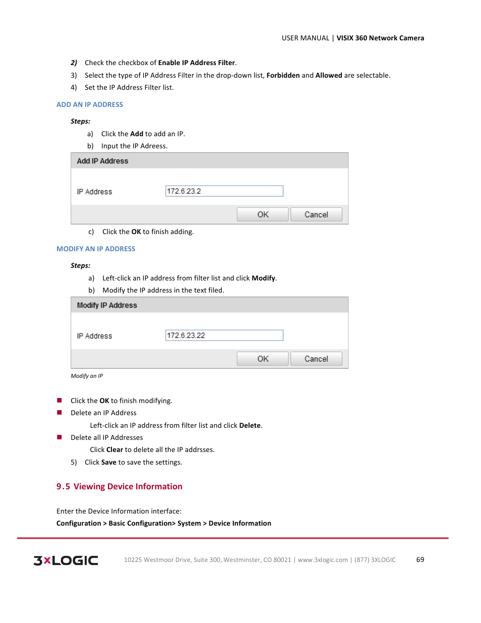 3xLOGIC VISIX Camera User Manual | Page 69 / 75