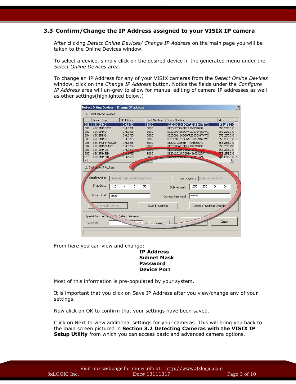 3xLOGIC VISIX Camera User Manual | Page 3 / 10