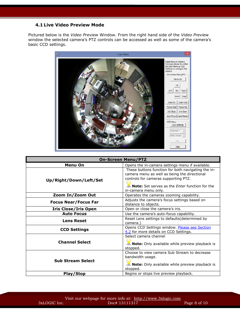 3xLOGIC VISIX Camera User Manual | Page 8 / 10