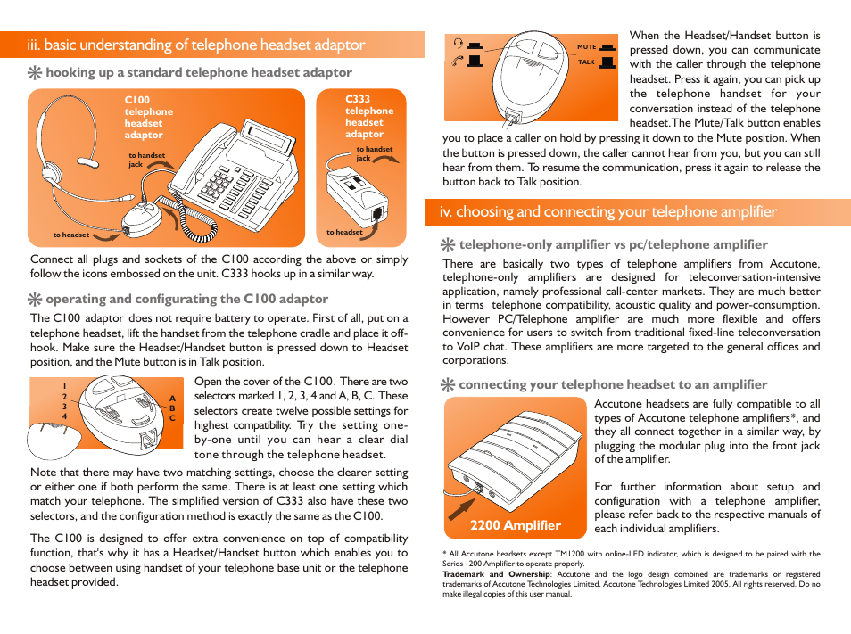 Accutone General Telephone Headset User Manual | Page 4 / 4
