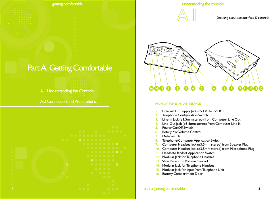 Part a. getting comfortable, Understanding the controls | Accutone A10 User Manual | Page 3 / 10