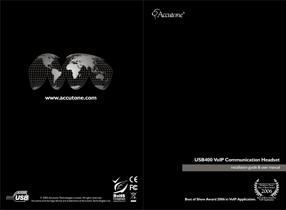 Accutone USB400 User Manual | 12 pages