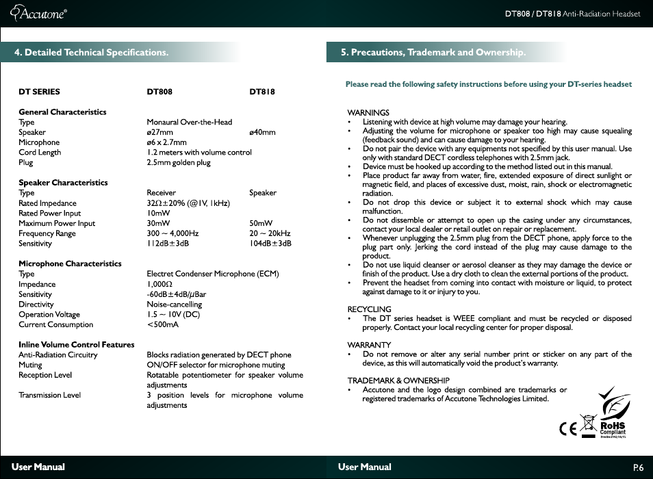 Accutone DT 800 Series User Manual | Page 4 / 4