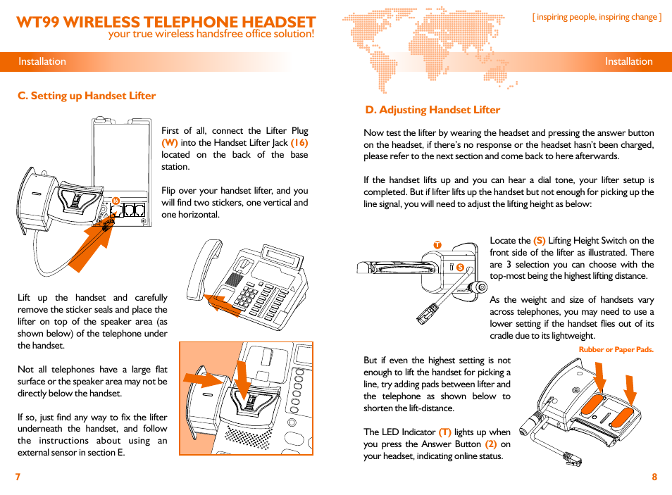 Wt99 wireless telephone headset | Accutone WT99 User Manual | Page 5 / 10