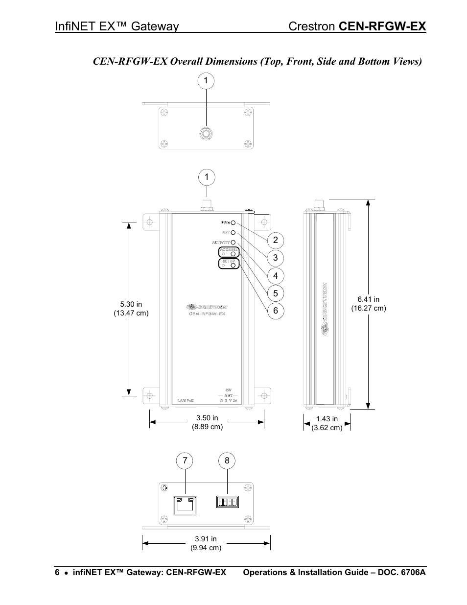 Infinet ex™ gateway crestron cen-rfgw-ex | Crestron electronic infiNET EX CEN-RFGWX-EX User Manual | Page 10 / 40