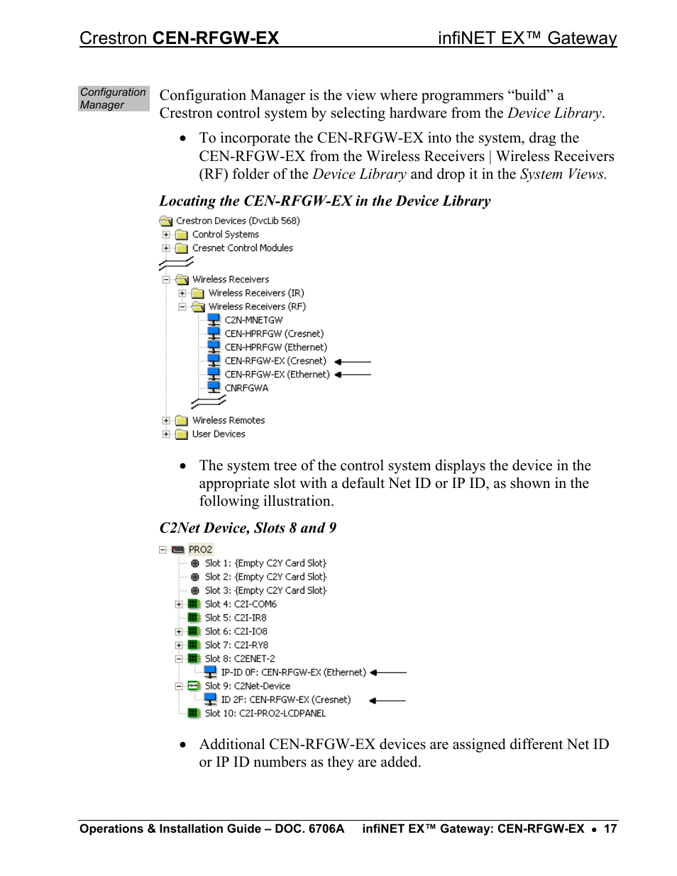 Crestron cen-rfgw-ex infinet ex™ gateway | Crestron electronic infiNET EX CEN-RFGWX-EX User Manual | Page 21 / 40