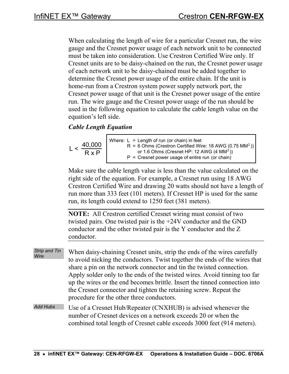 Infinet ex™ gateway crestron cen-rfgw-ex | Crestron electronic infiNET EX CEN-RFGWX-EX User Manual | Page 32 / 40