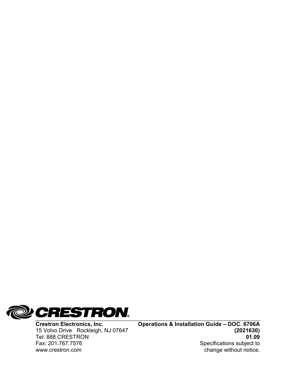 Crestron electronic infiNET EX CEN-RFGWX-EX User Manual | Page 40 / 40