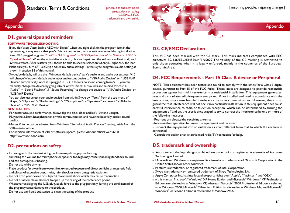 Standards, terms & conditions | Accutone V10 User Manual | Page 10 / 10