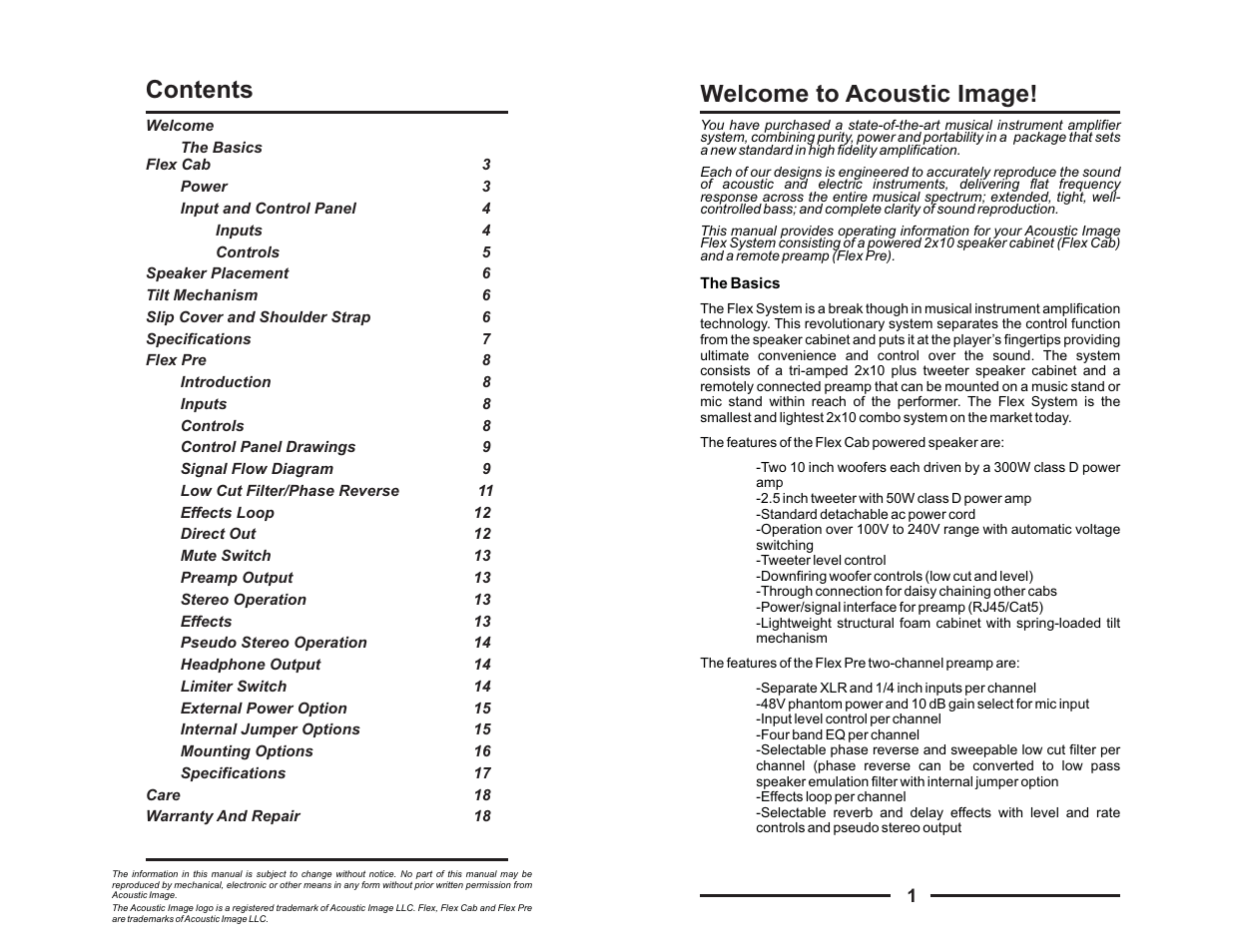 Acoustic Image Flex User Manual | Page 2 / 12